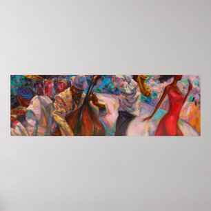 Poster texture, oil painting, art, jazz, blues, tradition