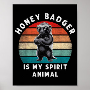 Poster Texugo é meu animal Srit engraçado vintage selvage