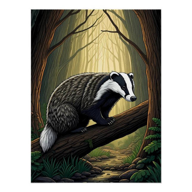 Póster Texugo na Floresta Encantada (Frente)