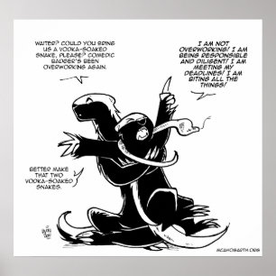 Póster Texugos de mel de SFWA: Overworking