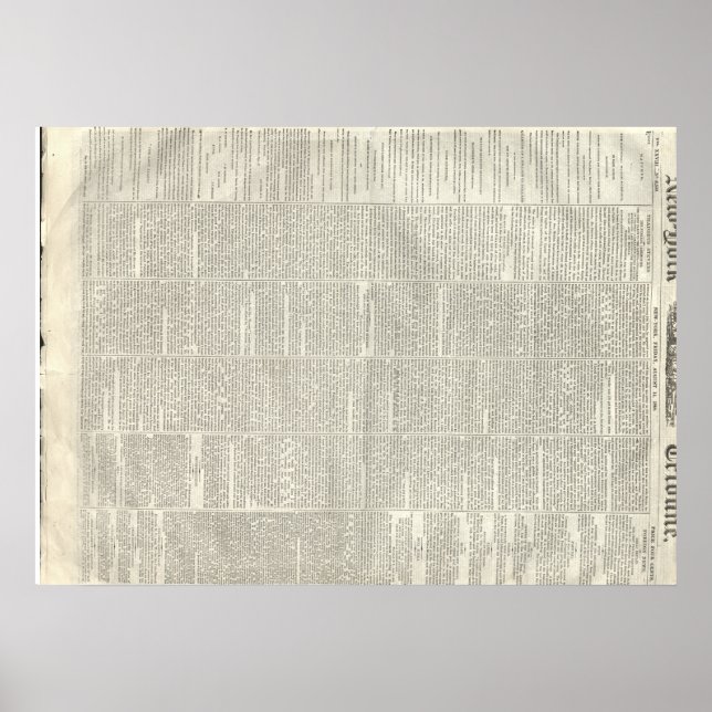 Poster Thaddeus Stevens morre, New York Tribune 8/14/1868 (Frente)