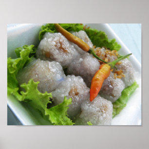 Póster Thai Sago com Chili ... Comida na rua Tailândia
