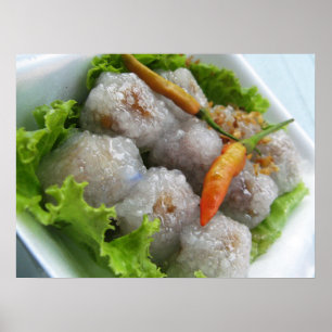 Póster Thai Sago com Chili ... Comida na rua Tailândia