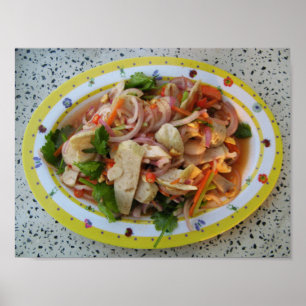 Póster Thai Spicy Sausage Salad ... Asian Street Food
