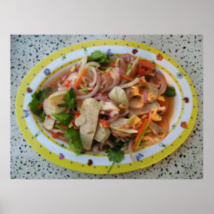 Póster Thai Spicy Sausage Salad ... Asian Street Food