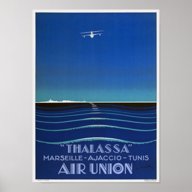 Poster Thalassa France - Viagens vintage de 1927 (Frente)