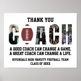 Poster Thank You Football Coach Sports From The Team Cool