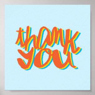 Póster Thank You Lettering Art Gift