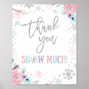 Poster Thank You Snow Much Winter Onederland Birthday