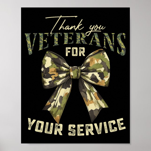 Poster Thank You Veterans For Your Service Veterans Day  (Frente)
