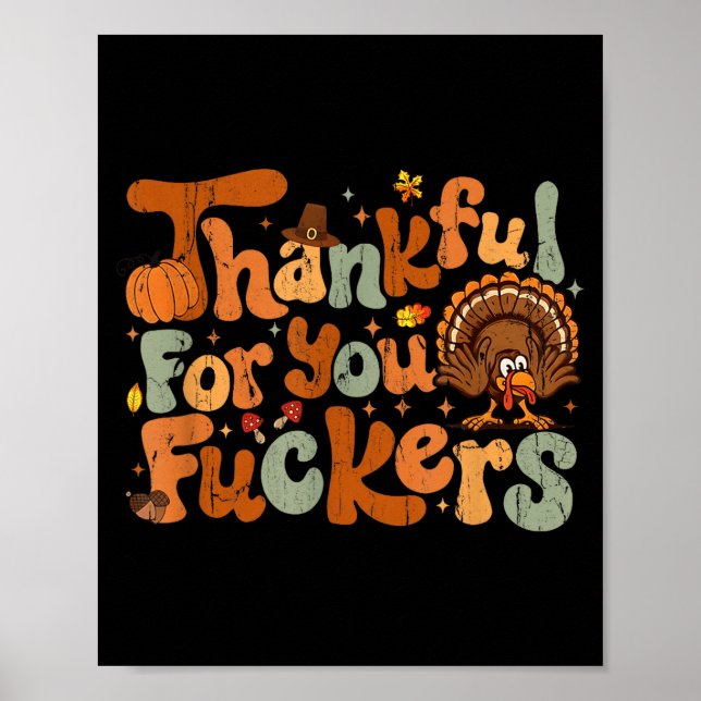 Poster Thankful For You Forers, Funny Thanksgiving  (Frente)