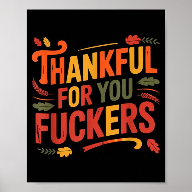 Poster Thankful For You Forers Funny Thanksgiving Friends (Frente)