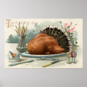 Póster Thanksgiving DayA Dressed Turkey for Dinner