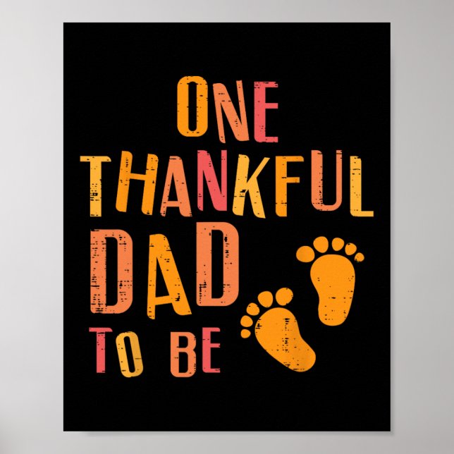 Poster Thanksgiving Thankful Dad To Be Pregnancy Announce (Frente)