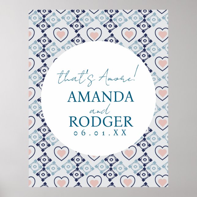 Poster That’s Amore Italian Tiles and Hearts (Frente)