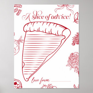 Poster That's Amore Bridal Shower a slice of advice