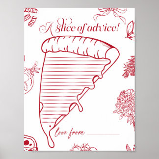 Poster That's Amore Bridal Shower a slice of advice