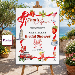 Poster That's Amore Whimsical Italian Bridal Welcome