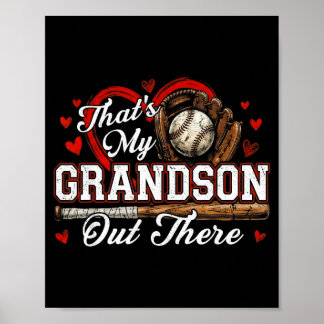 Poster That's grandson out there women baseball grandma