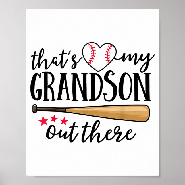 Poster That's My Grandson Out There Baseball Grandma Squa (Frente)