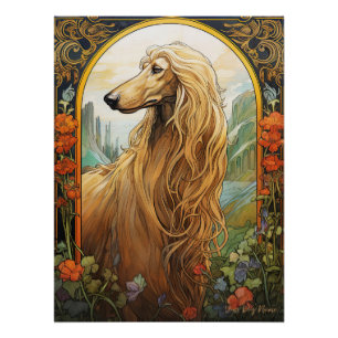 Póster The Afghan Hound Dog 002 - Natalia Mucha
