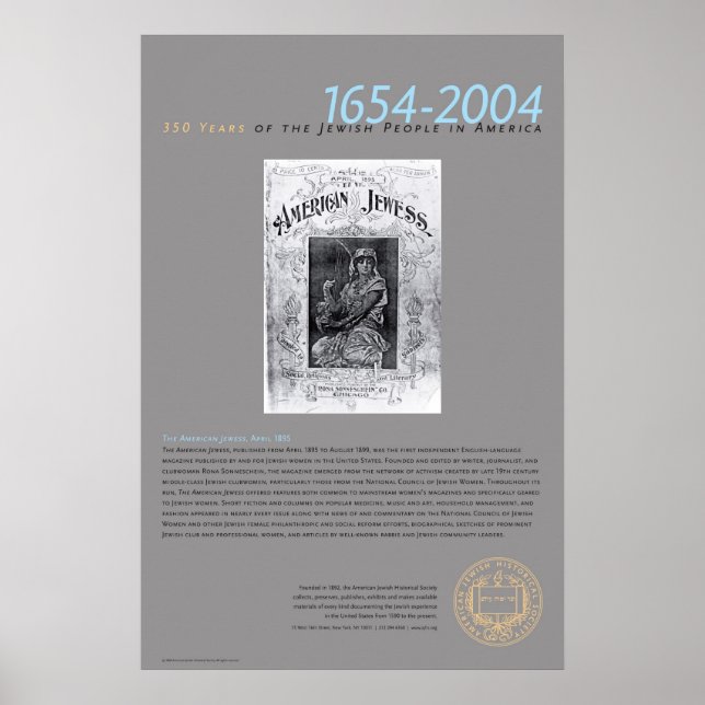 Poster The American Jewess, abril de 1895 (Frente)