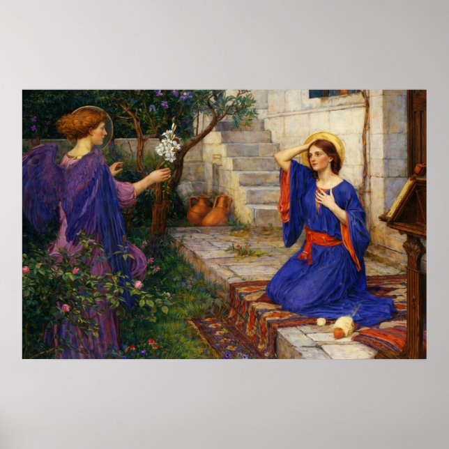 Poster The Annunciation by John William Waterhouse (Frente)