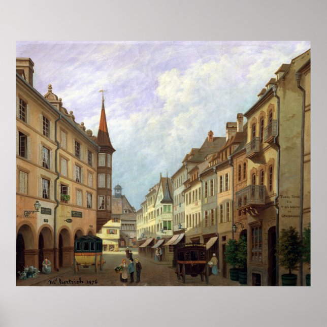Poster The Arcades, Grand Rue, Colmar, 1876 (Frente)