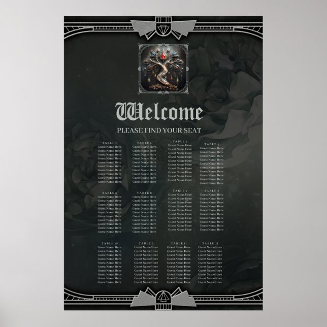 Poster  The Art Deco Tree of Life design. (Frente)