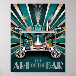 Poster The Art of the Bar Art Deco Cocktail Cart