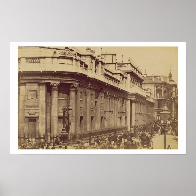 Póster The Bank of England, Londres, c.1880 (foto sepia) (Frente)