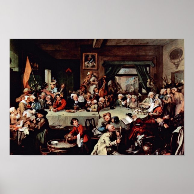 Póster The Banquet", Por Hogarth William (Melhor Qualidad (Frente)