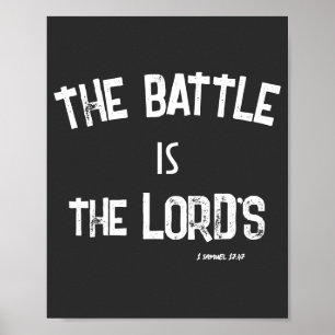 Poster The Battle is the Lord's KJV Bible Verse Quote