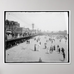 Poster The Beach, Atlantic City, Nova Jersey, 1905