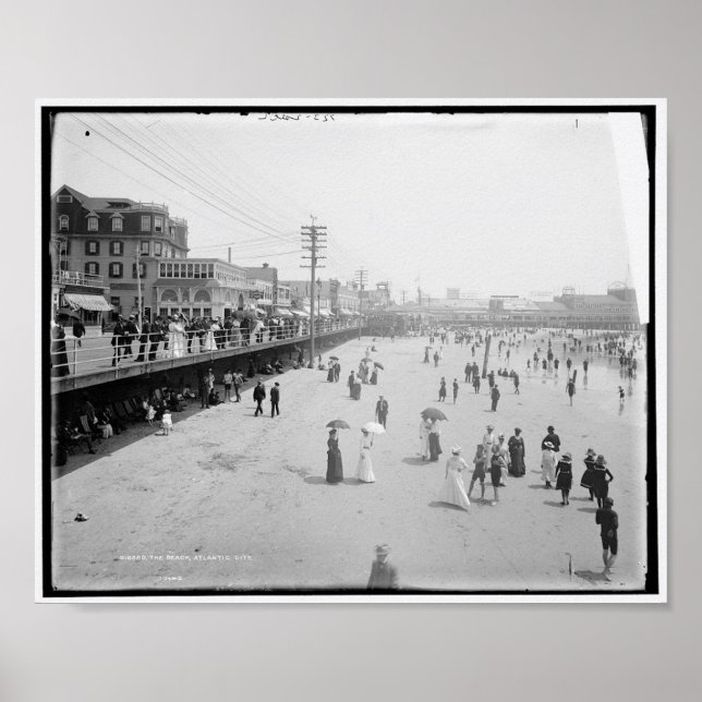 Poster The Beach, Atlantic City, Nova Jersey, 1905 (Frente)