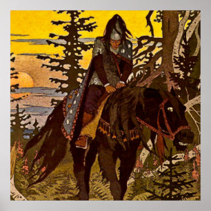 Poster “The Black Knight” by Ivan Bilibin