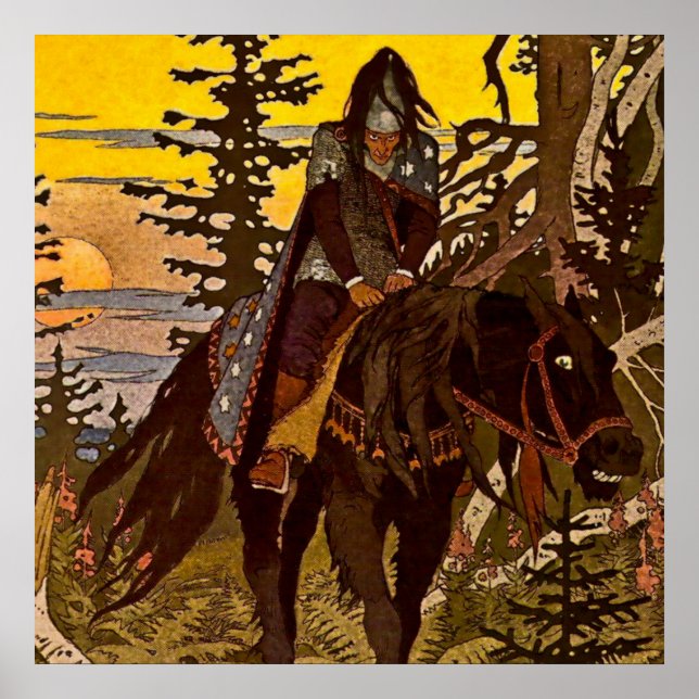 Poster "The Black Knight" de Ivan Bilibin (Frente)