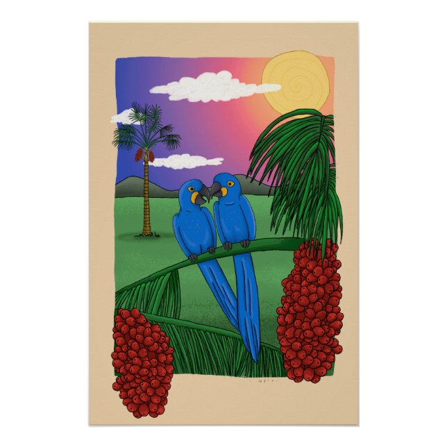 Póster The Blue Macaw and the acuri coconut (Frente)