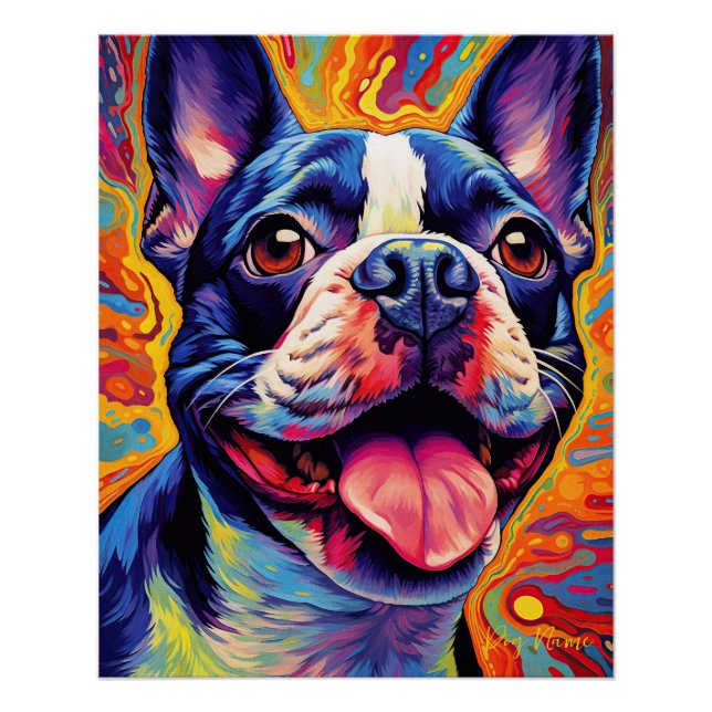 Póster The Boston Terrier Dog 004 - Zetton Ziana (Frente)
