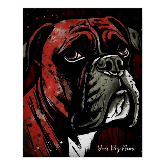 Póster The Boxer Dog, Red and Black 004 - Ulises Dallaire (Frente)