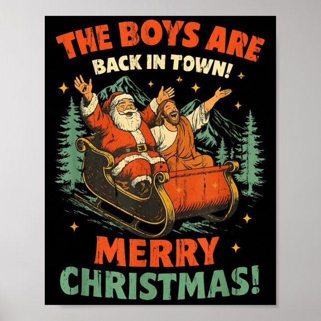 Poster The Boys Are Back In Town Merry Christmas  (Frente)
