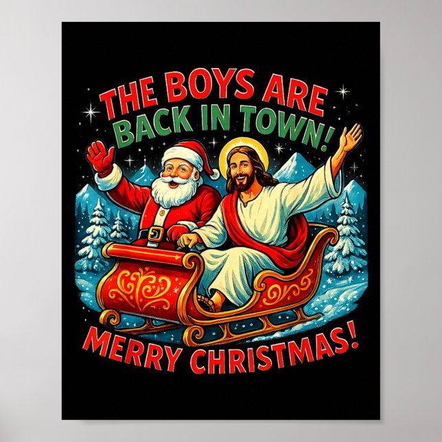 Poster The Boys Are Back In Town Merry Christmas Design  (Frente)