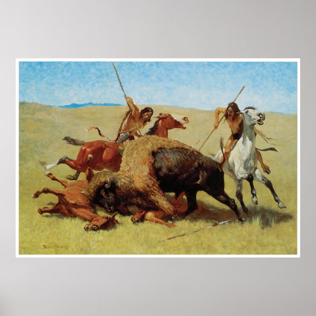 Poster The Buffalo Hunt, 1890 (Frente)