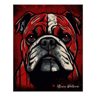 Póster The Bulldog, Red and Black 002 - Ulises Dallaire