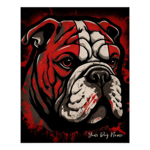 Póster The Bulldog, Red and Black 003 - Ulises Dallaire