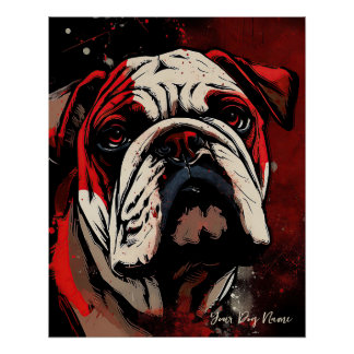 Póster The Bulldog, Red and Black 004 - Ulises Dallaire
