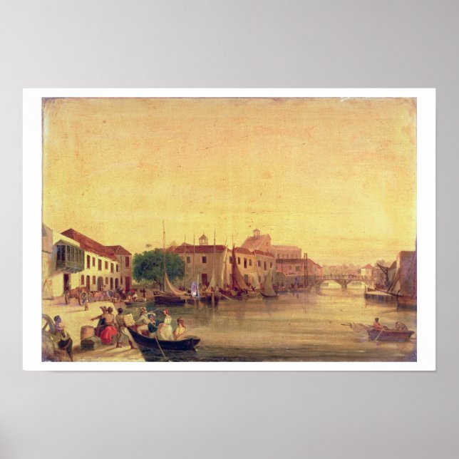 Poster The Careenage, Bridgetown, Barbados, c.1848 (Frente)