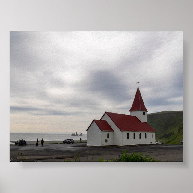 Poster The church o Vik in Iceland (Frente)