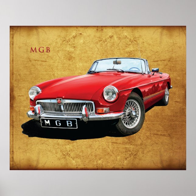Poster The Classic MG MGB road ster (Frente)