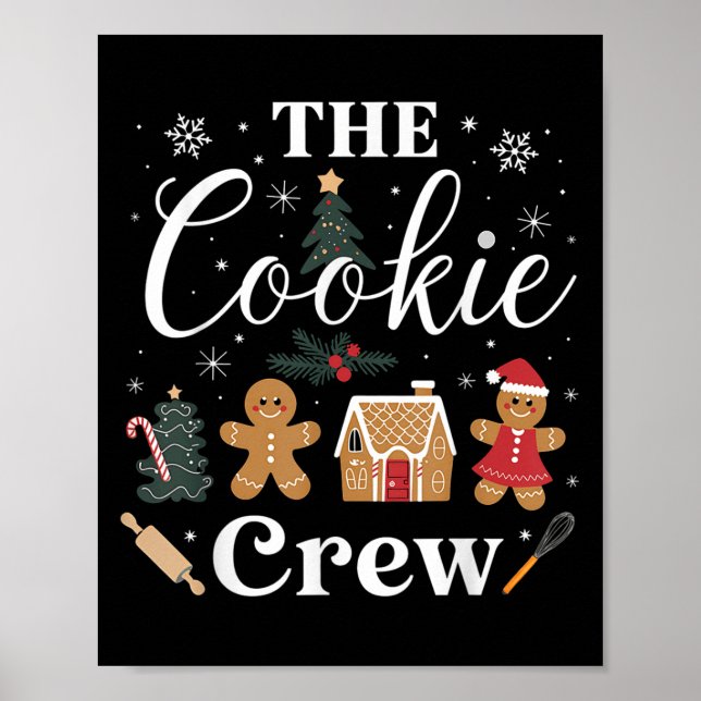 Poster The Cookie Crew Christmas Baking Cookie Lover Kids (Frente)